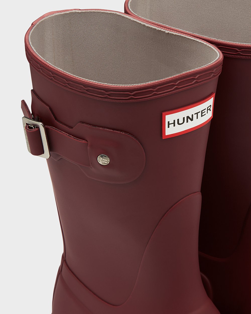 Hunter Mujer Original - Botas de Lluvia Gris Rojas - 629-KAWDVE